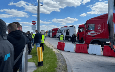 Polish lorry drivers' protest
