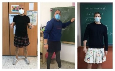 В Испании учителя-мужчины в юбках выступили против травли школьников за одежду