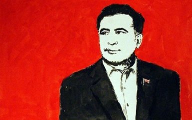 Россиянка нарисовала Саакашвили своей грудью: появилось фото