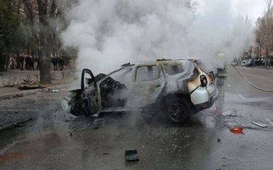 В центре Мелитополя взорвали автомобиль с российскими военными