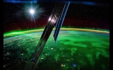 Полярное сияние из космоса