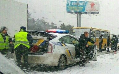 Погоня копов за пьяным в Киеве закончилась масштабной аварией: появились фото