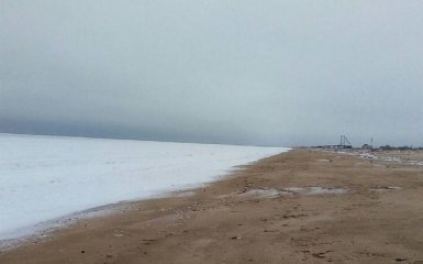 На Херсонщине замерзло Азовское море: опубликовано зрелищное видео