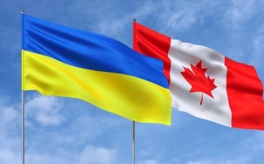 Flags of Canada and Ukraine