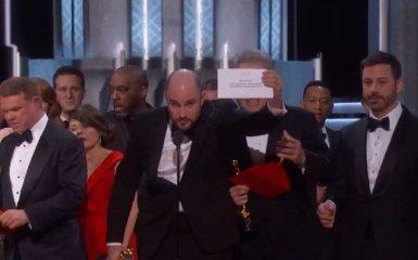 Появилось видео грандиозного конфуза в финале церемонии "Оскар"