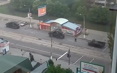 Появилось новое видео военной техники России в Луганске