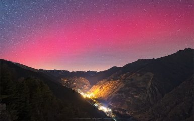 Впечатляющее полярное сияние во Франции