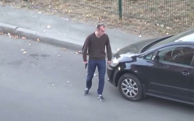 З'явилося відео затримання стрілка на вулиці Києва