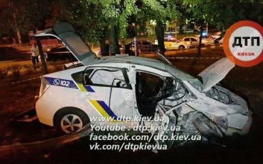 В Киеве патрульные попали в серьезное ДТП: опубликованы фото и видео