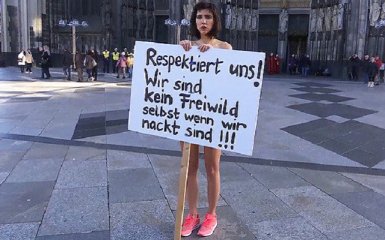 У Кельні художниця влаштувала оголений протест проти нападів на жінок