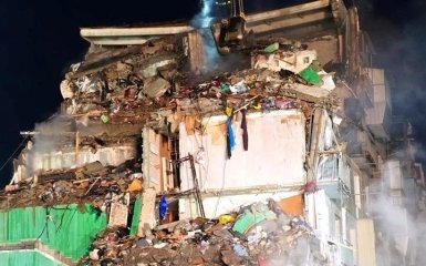 A house destroyed by the Russian army in Poltava