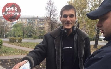 В Киеве АТОшник с ножом напал на прохожего: появились фото и видео