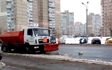 Киевские коммунальщики повеселили "борьбой" со снегом: опубликовано видео
