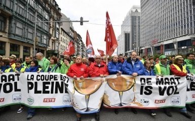 В Брюсселе жестко разогнали многотысячные акции протеста: появились видео и фото