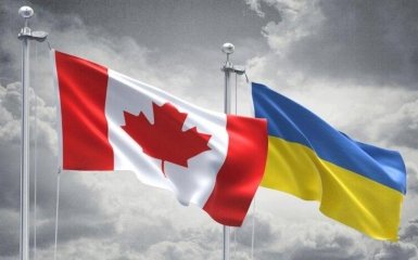 Прапори Канади та України