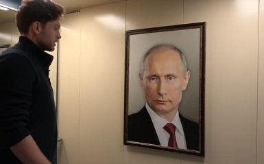 Портрет Путіна в ліфті: відео з реакцією росіян розсмішило мережу