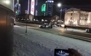 В сети появилось видео ночного боя в столице Чечни