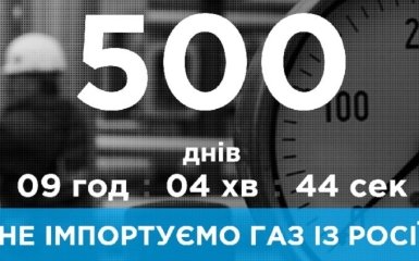 Уже 500 днів Україна не імпортує газ з Росії
