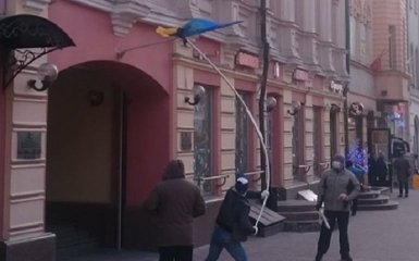 Звичайний фашизм: соцмережі обурило спалення прапора України в Росії